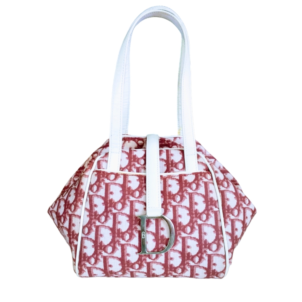 💯 Authentic Christian Dior(Made in Italy) Trotter Mini Bag. Pink and White
